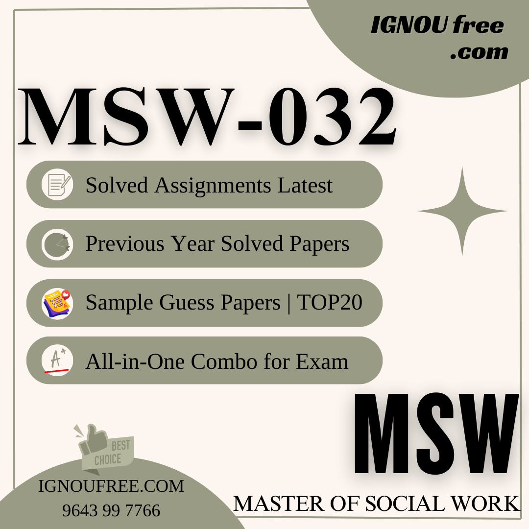 IGNOU MSW-032 | Social Work and Criminal Justice – Solved Previous Year Papers, Assignment Support, Guess Papers & Top 20 Questions | Master of Social Work