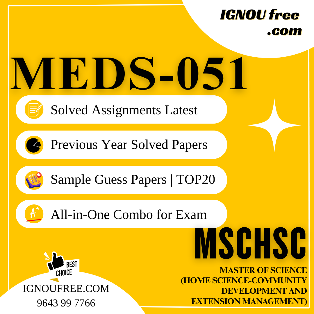 IGNOU MEDS-051 | Fundamentals of CSR – Solved Previous Year Papers, Assignment Support, Guess Papers & Top 20 Questions | Home Science – Community Development and Extension Management