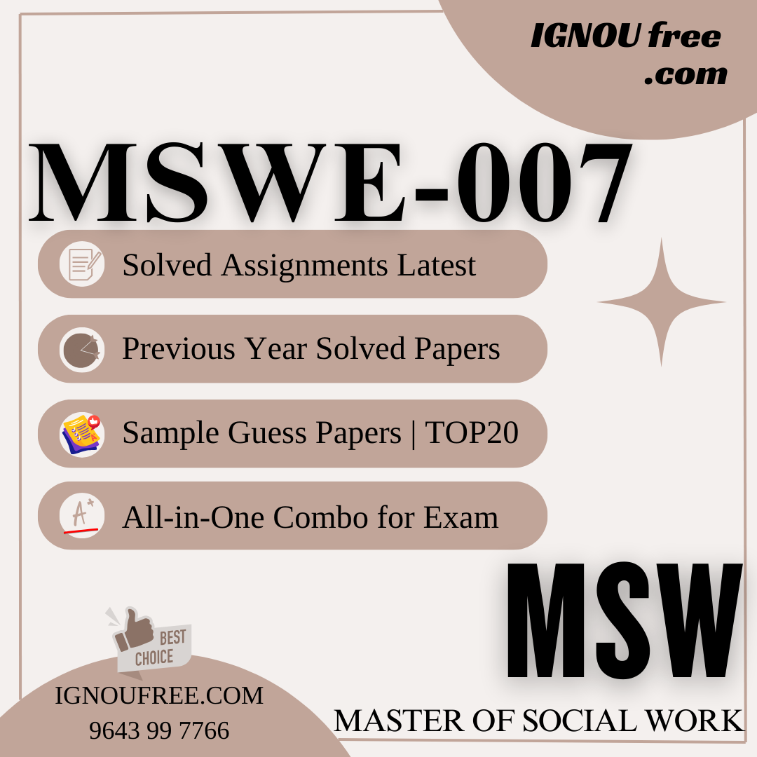 IGNOU MSWE-007 | International Social Work – Solved Previous Year Papers, Assignment Support, Guess Papers & Top 20 Questions | Master of Social Work
