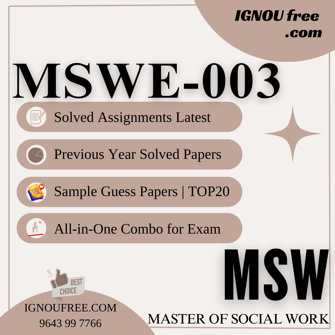 IGNOU MSWE-003 | Disaster Management – Solved Previous Year Papers, Assignment Support, Guess Papers & Top 20 Questions | Master of Social Work
