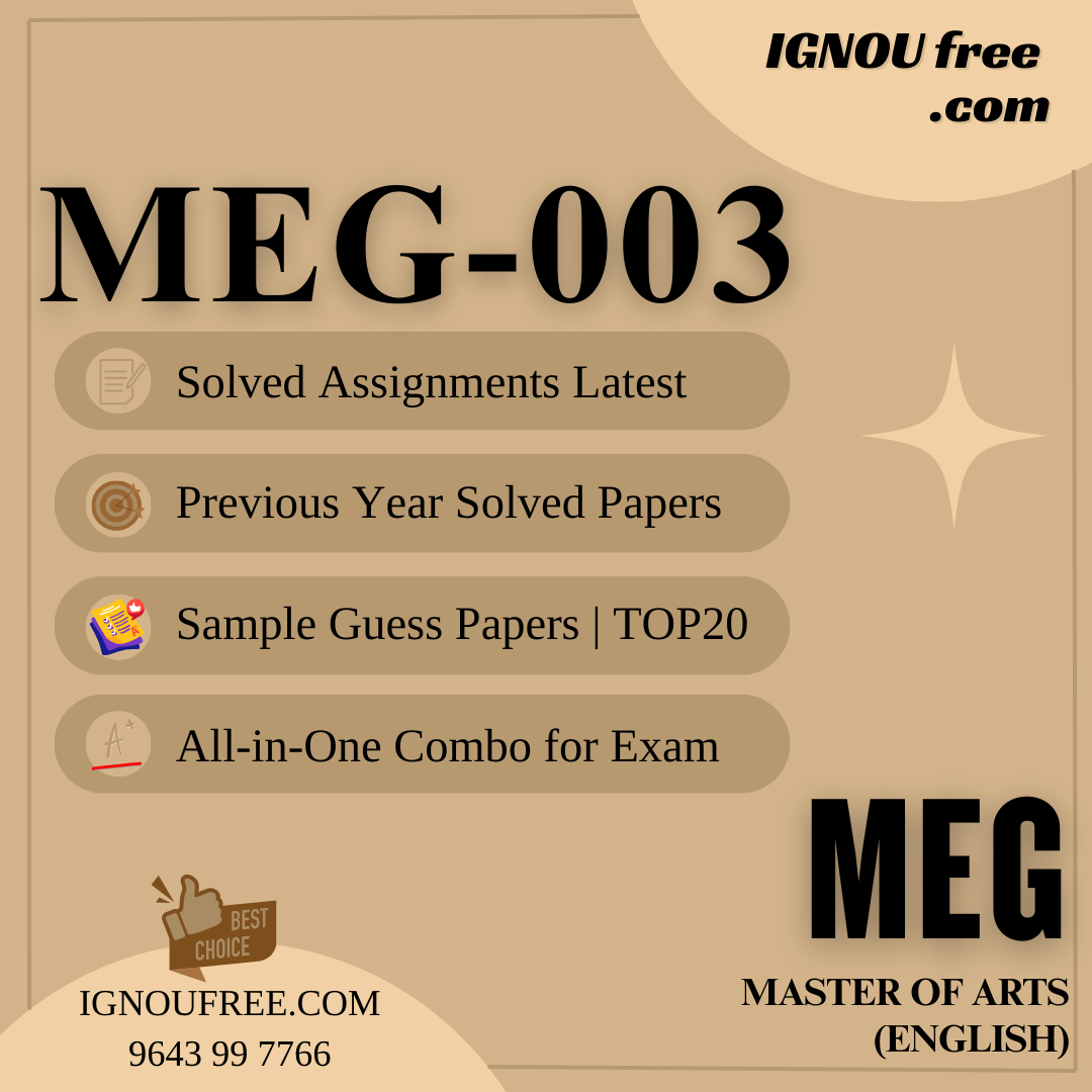 IGNOU MEG-03 | British Novel – Solved Previous Year Papers, Assignment Support, Guess Papers & Top 20 Questions | MA English