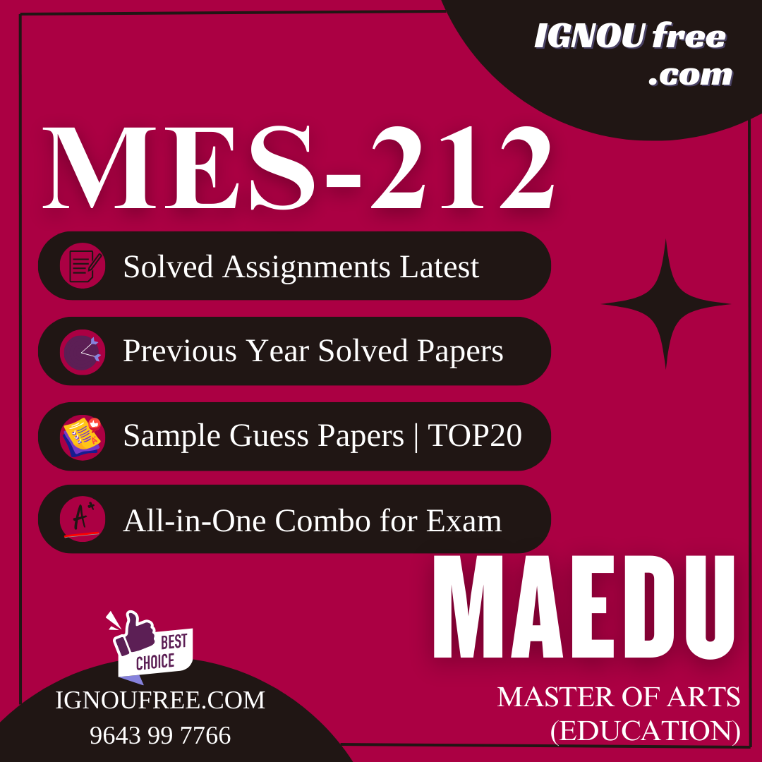 IGNOU MES-212 | Instructional Design – Solved Previous Year Papers, Assignment Support, Guess Papers & Top 20 Questions | MA Education
