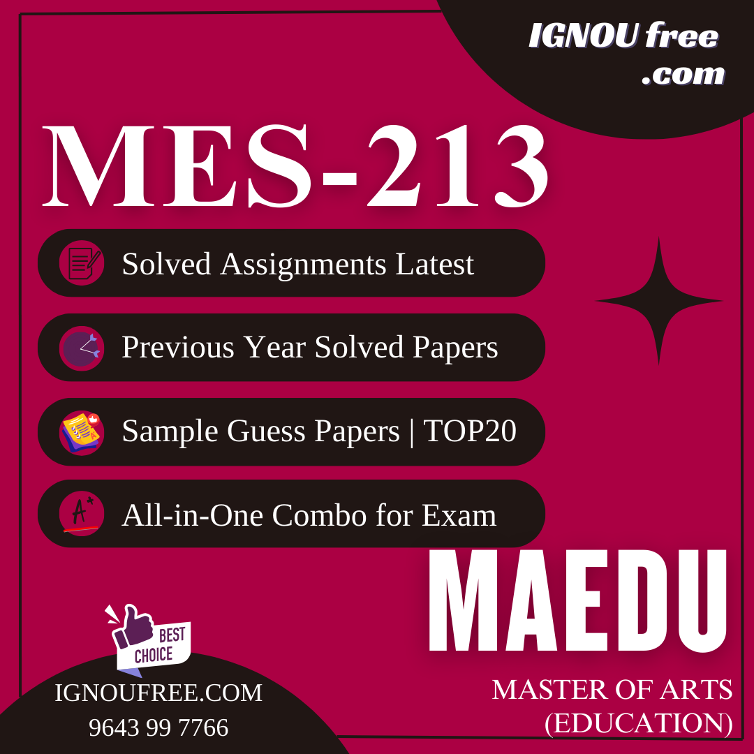IGNOU MES-213 | Learner Support Systems and Services – Solved Previous Year Papers, Assignment Support, Guess Papers & Top 20 Questions | MA Education