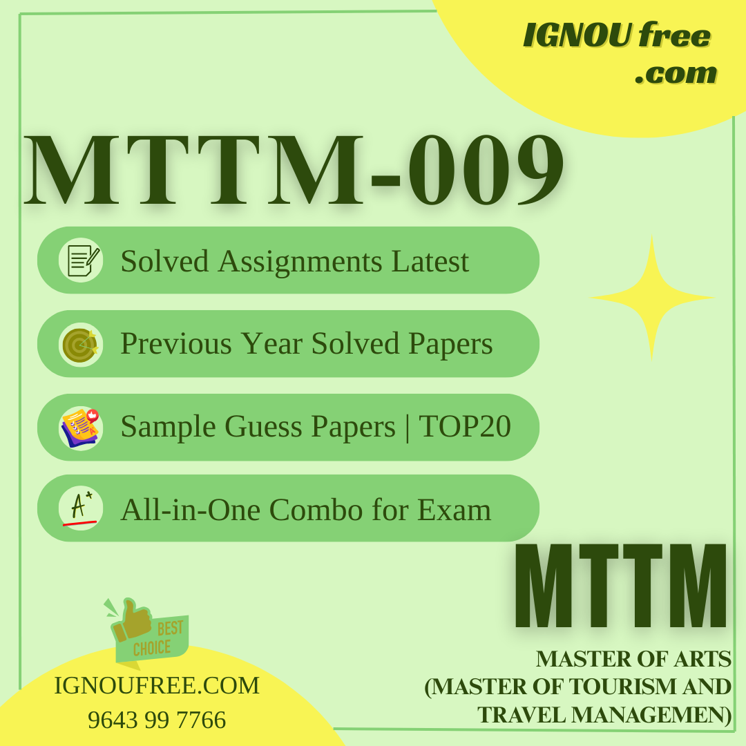 IGNOU MTTM-009 | Understanding Tourism Markets – Solved Previous Year Papers, Assignment Support, Guess Papers & Top 20 Questions | Master of Tourism and Travel Management