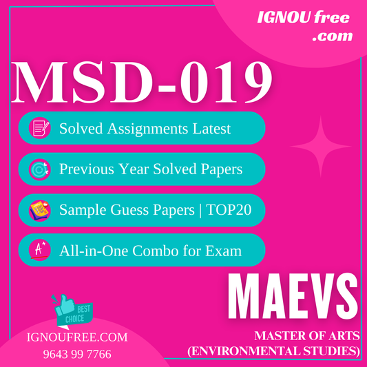 IGNOU MSD-019 | Global Strategies to Sustainable Development – Solved Previous Year Papers, Assignment Support, Guess Papers & Top 20 Questions | Master of Arts (Sustainability Studies)