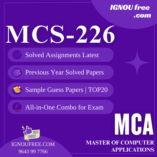 IGNOU MCS-226 | Data Science and Big Data – Solved Previous Year Papers, Assignment Support, Guess Papers & Top 20 Questions | Master of Computer Applications