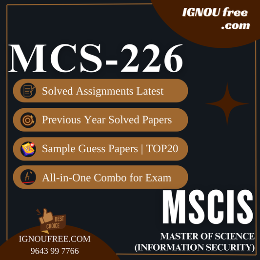 IGNOU MCS-226 | Data Science and Big Data – Solved Previous Year Papers, Assignment Support, Guess Papers & Top 20 Questions | Master of Science (Information Security)