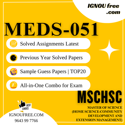 IGNOU MEDS-051 | Fundamentals of CSR – Solved Previous Year Papers, Assignment Support, Guess Papers & Top 20 Questions | Home Science – Community Development and Extension Management
