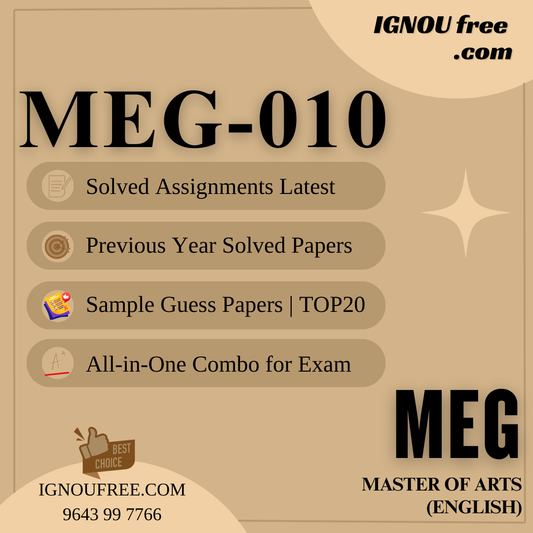 IGNOU MEG-10 | English Studies in India – Solved Previous Year Papers, Assignment Support, Guess Papers & Top 20 Questions | MA English