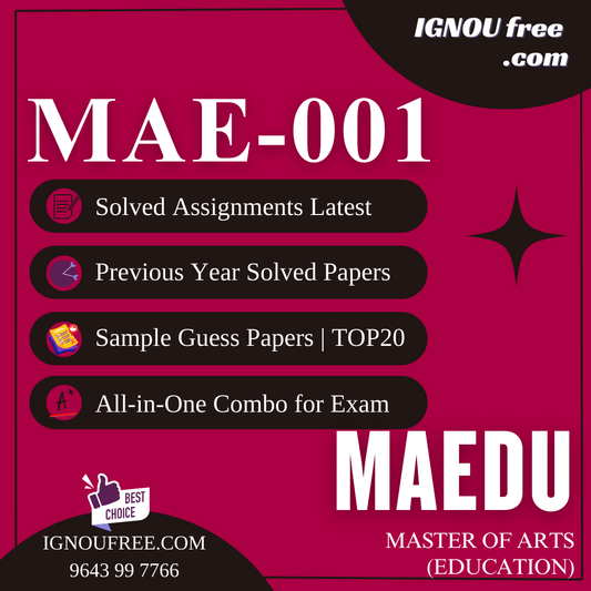 IGNOU MAE-001 | Understanding Adult Education – Solved Previous Year Papers, Assignment Support, Guess Papers & Top 20 Questions | MA Education