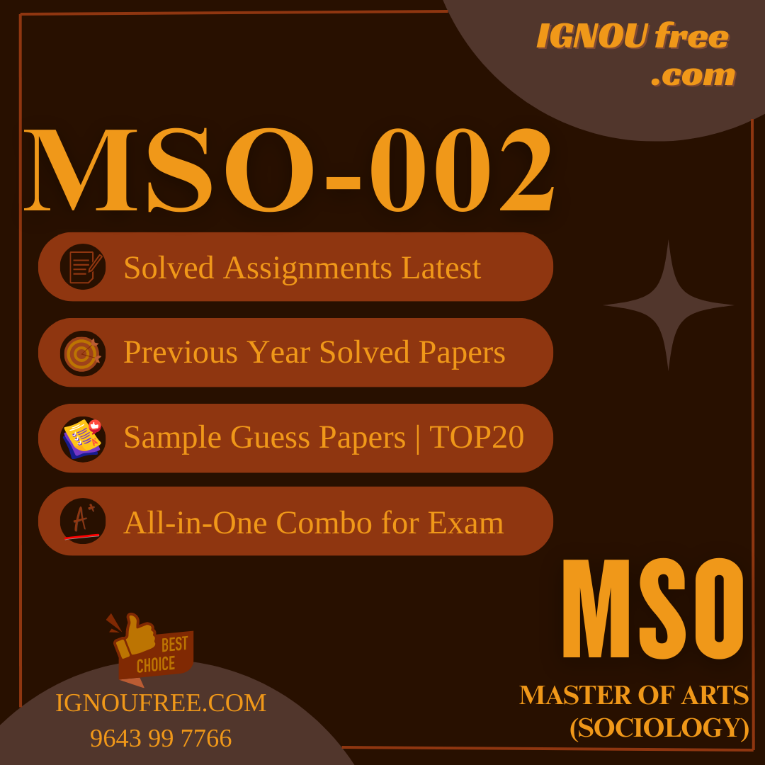 IGNOU MSO-02 | Research Methods and Methodologies – Solved Previous Year Papers, Assignment Support, Guess Papers & Top 20 Questions | MA Sociology
