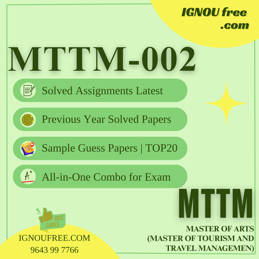 IGNOU MTTM-002 | Human Resource Planning and Development in Tourism – Solved Previous Year Papers, Assignment Support, Guess Papers & Top 20 Questions | Master of Tourism and Travel Management