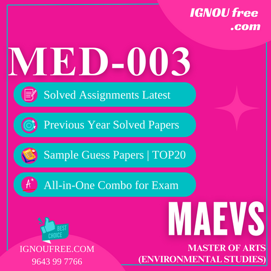 IGNOU MED-003 | Energy and Environment – Solved Previous Year Papers, Assignment Support, Guess Papers & Top 20 Questions | Master of Arts (Environmental Studies)
