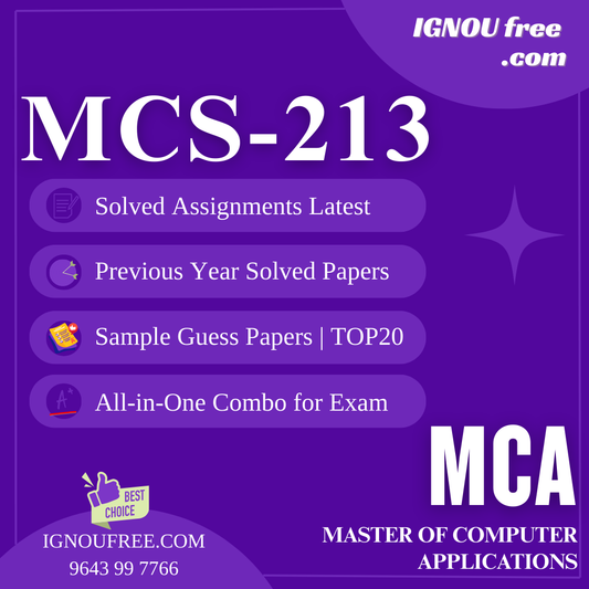 IGNOU MCS-213 | Software Engineering – Solved Previous Year Papers, Assignment Support, Guess Papers & Top 20 Questions | Master of Computer Applications
