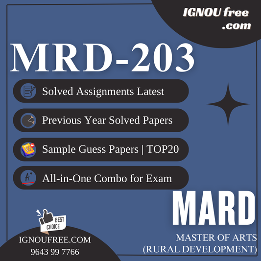 IGNOU MRD-203 | Rural Development Planning and Management – Solved Previous Year Papers, Assignment Support, Guess Papers & Top 20 Questions | MA Rural Development