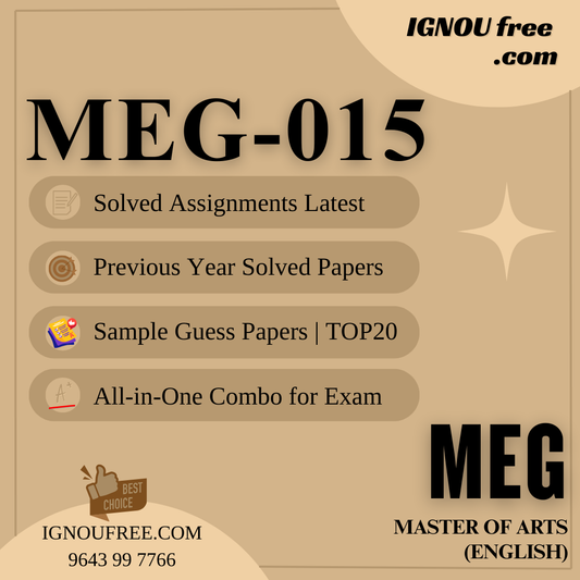 IGNOU MEG-15 | Comparative Literature – Solved Previous Year Papers, Assignment Support, Guess Papers & Top 20 Questions | MA English