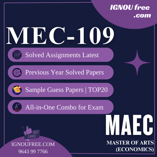 IGNOU MEC-109 | Research Methods in Economics – Solved Previous Year Papers, Assignment Support, Guess Papers & Top 20 Questions | MA Economics