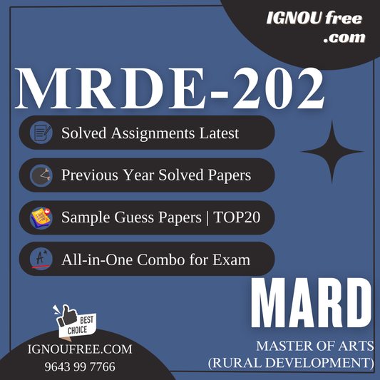 IGNOU MRDE-202 | Rural Health Care – Solved Previous Year Papers, Assignment Support, Guess Papers & Top 20 Questions | MA Rural Development