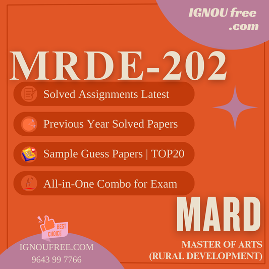 IGNOU MRDE-202 | Rural Health Care – Solved Previous Year Papers, Assignment Support, Guess Papers & Top 20 Questions | MA Rural Development