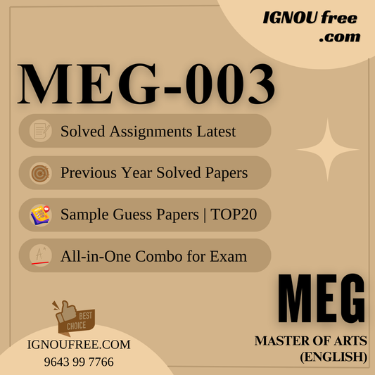 IGNOU MEG-03 | British Novel – Solved Previous Year Papers, Assignment Support, Guess Papers & Top 20 Questions | MA English