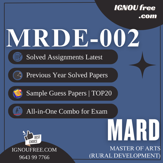 IGNOU MRDE-002 | Voluntary Action in Rural Development – Solved Previous Year Papers, Assignment Support, Guess Papers & Top 20 Questions | MA Rural Development