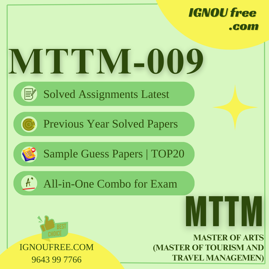 IGNOU MTTM-009 | Understanding Tourism Markets – Solved Previous Year Papers, Assignment Support, Guess Papers & Top 20 Questions | Master of Tourism and Travel Management