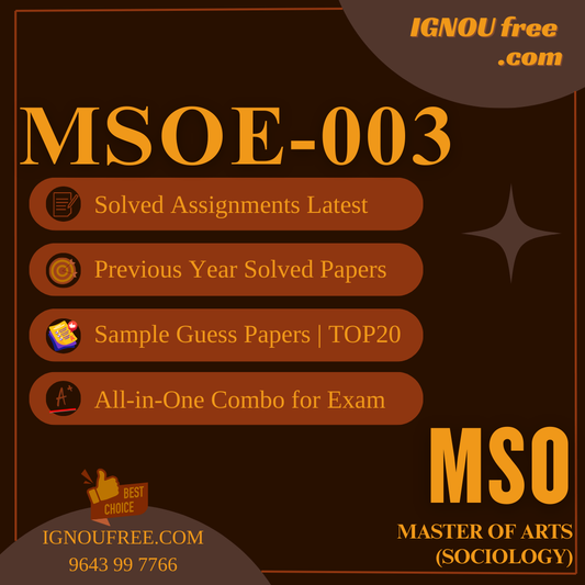 IGNOU MSOE-03 | Sociology of Religion – Solved Previous Year Papers, Assignment Support, Guess Papers & Top 20 Questions | MA Sociology