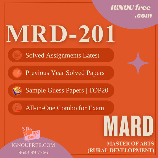 IGNOU MRD-201 | Rural Development: Indian Context – Solved Previous Year Papers, Assignment Support, Guess Papers & Top 20 Questions | MA Rural Development